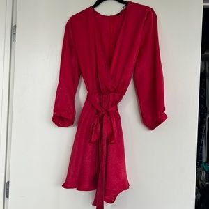 Red Zara silk romper